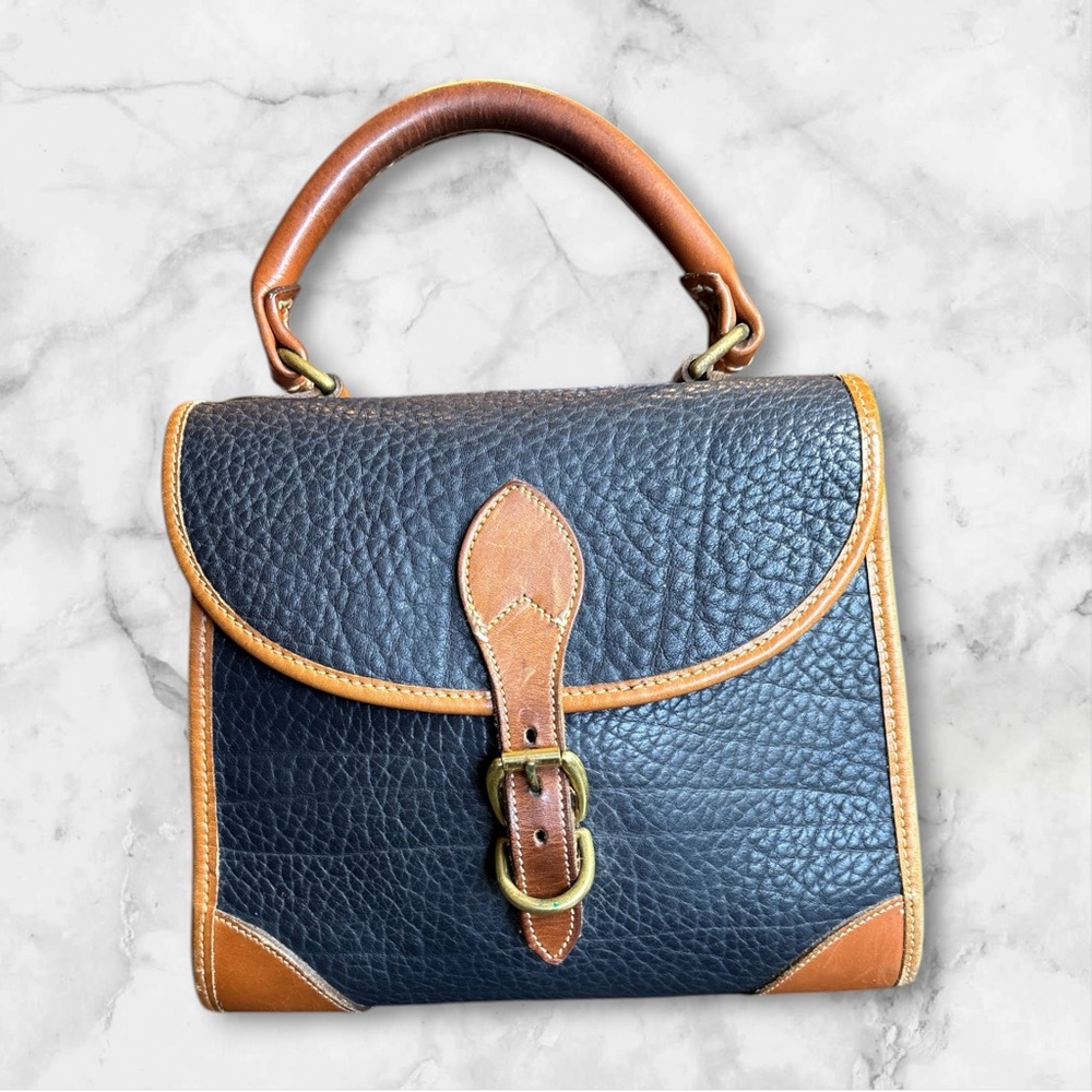 Dooney & Bourke Black With Tan Trim Vintage Bag - Picture 3 of 16